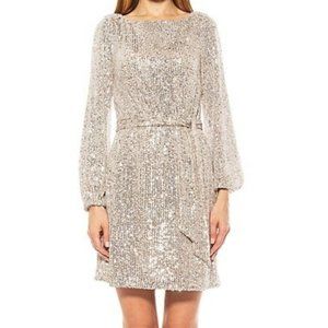 NWT Alexia Admor Silver Val Sequin Mini Dress